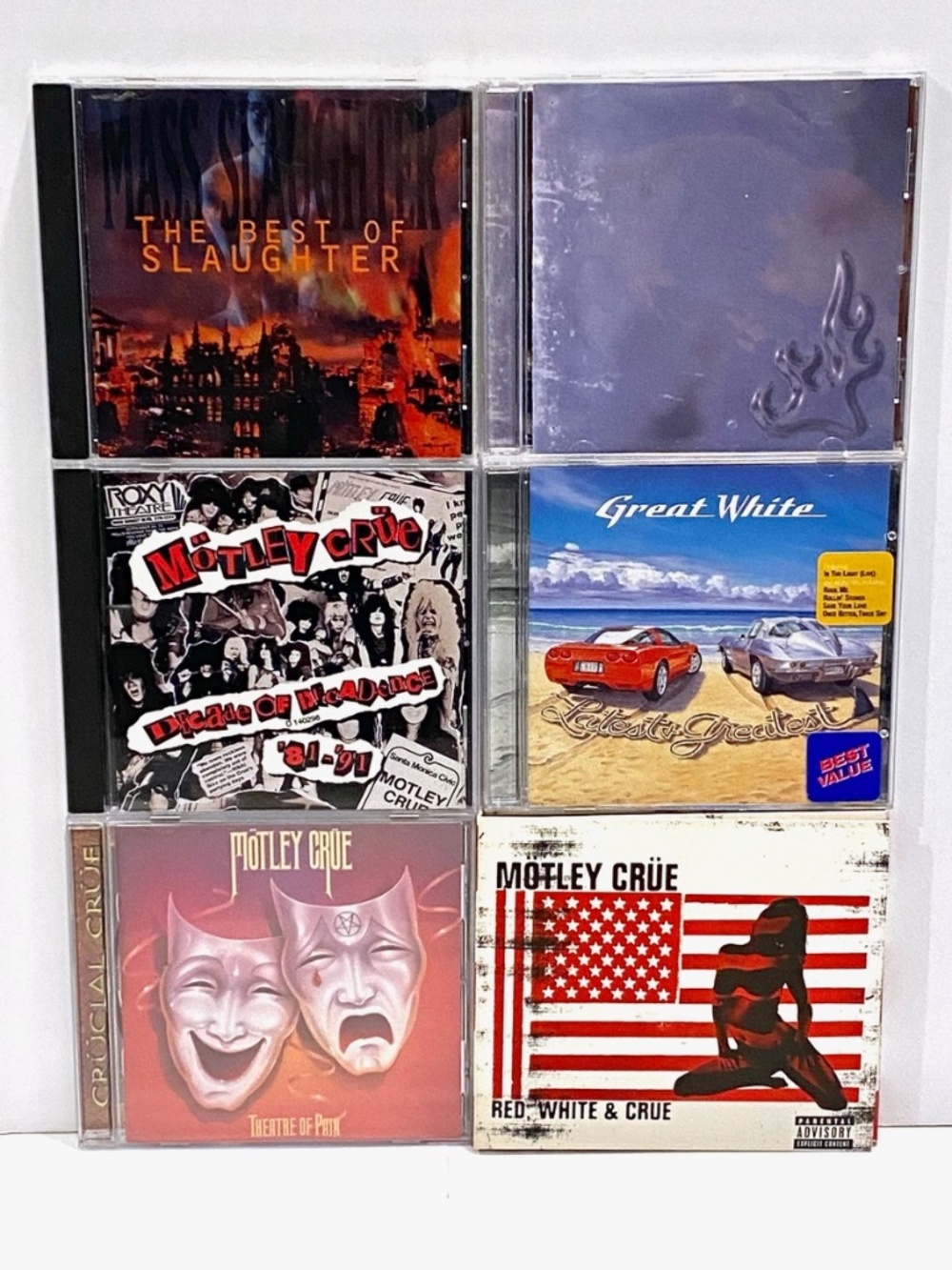 Hard Rock Hair Metal 6 CD's - Skid Row, Slaughter, Great White, Motley Crue
